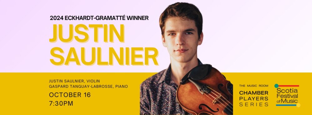 2024 Eckhardt-Gramatté Winner Violinist Justin Saulnier  - The Music Room Chamber Players Series image