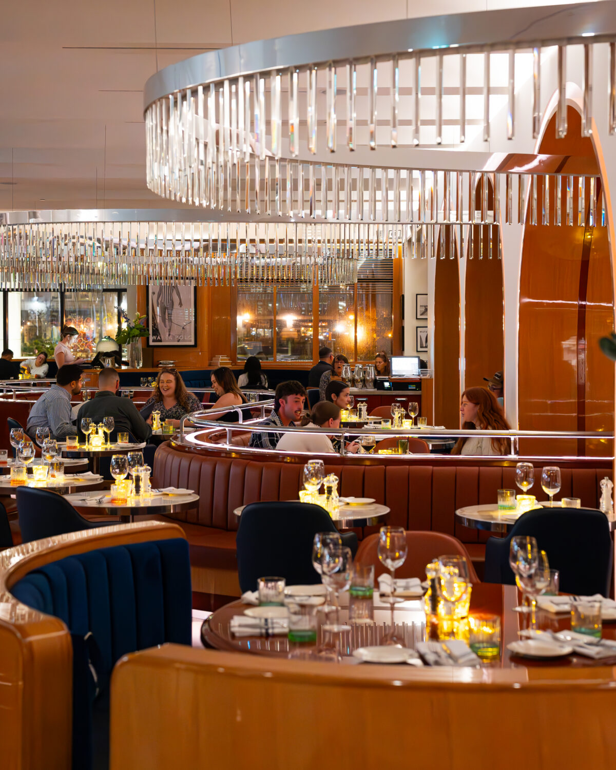 Upscale restaurant dining room with warm lighting and modern interior on Halifax waterfront