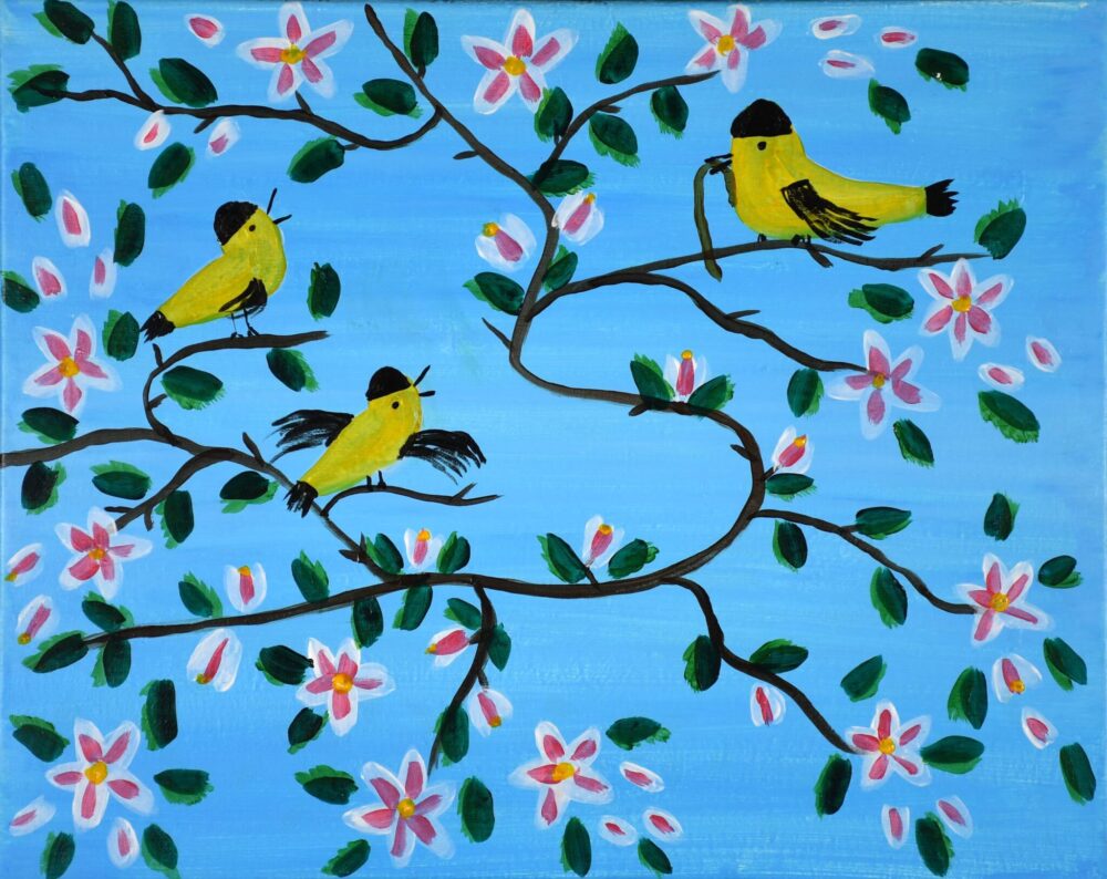 Painting & Pints: Maud Lewis  – Yellow Birds image