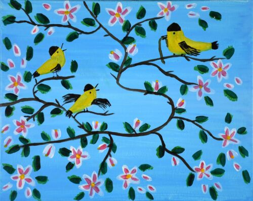 Painting & Pints: Maud Lewis  – Yellow Birds image