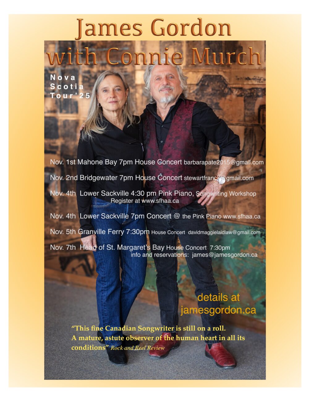 Award Winning James Gordon & Connie Murch in Concert image