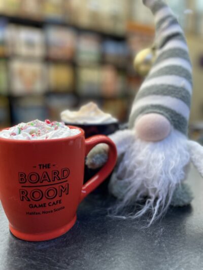 Gingerbread Hot Chocolate & Candy Cane White Chocolate Mocha - The Board Room Game Cafe image