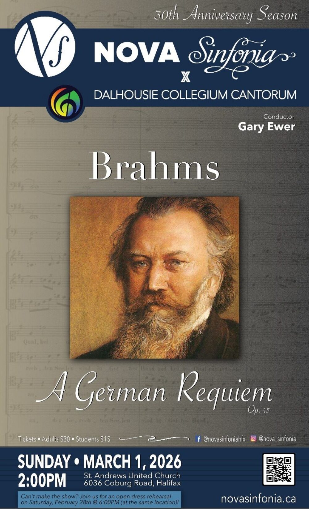 A German Requiem, Johannes Brahms with Nova Sinfonia and Dalhousie Collegium Cantorum image