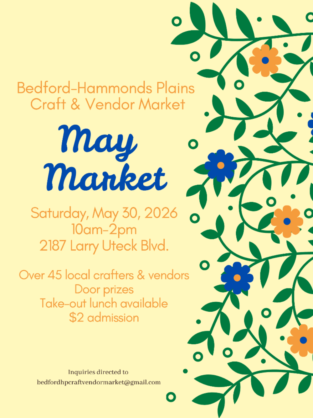 Bedford-Hammonds Plains Craft & Vendor May Market image