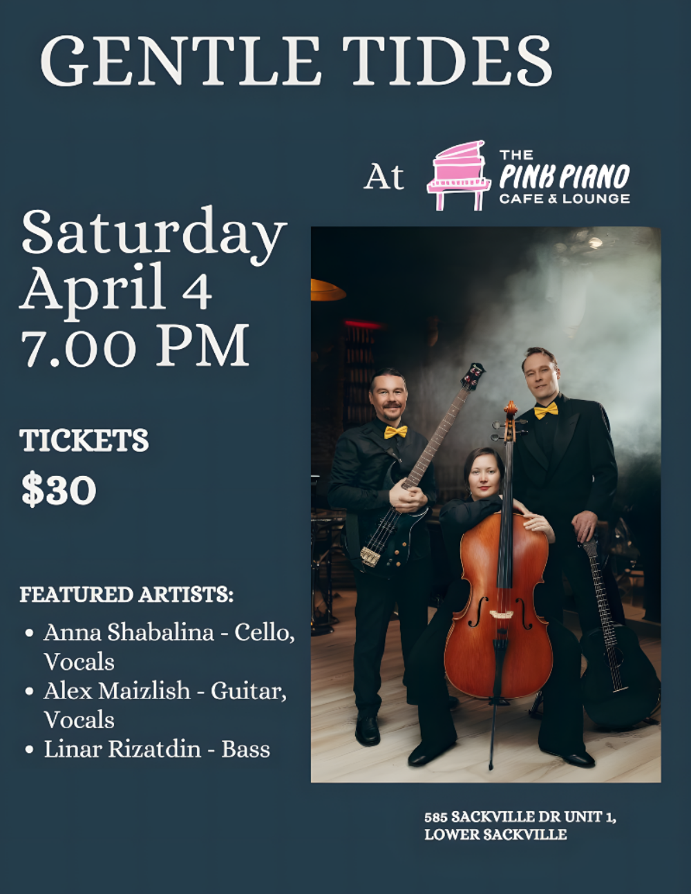 Jazz Trio Gentle Tides at The Pink Piano Cafe & Lounge image