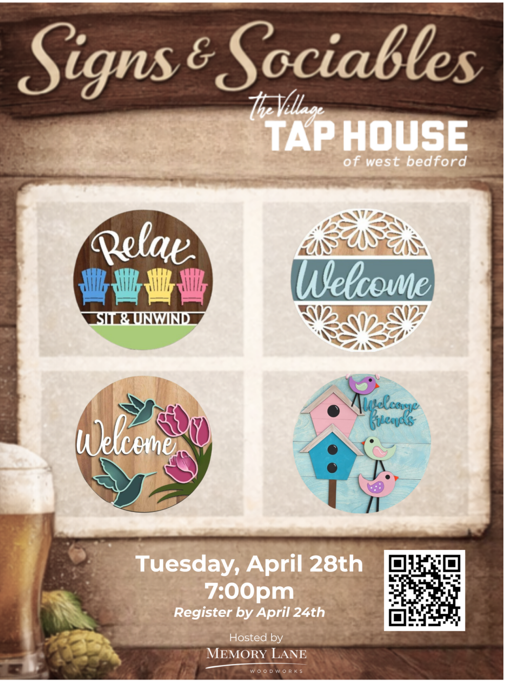 Signs & Sociables at The Village Taphouse image