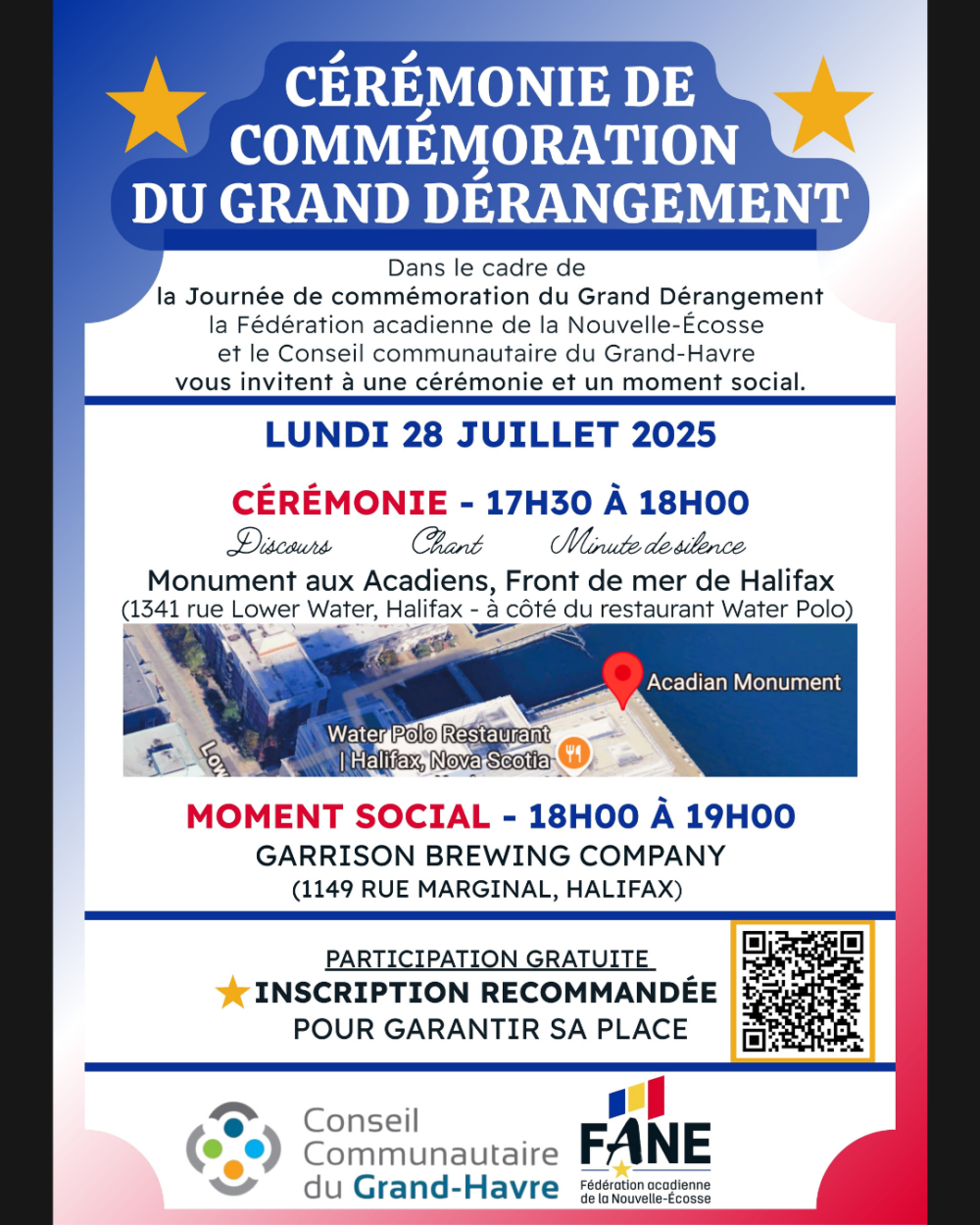 Cérémonie de commémoration du Grand Dérangement image