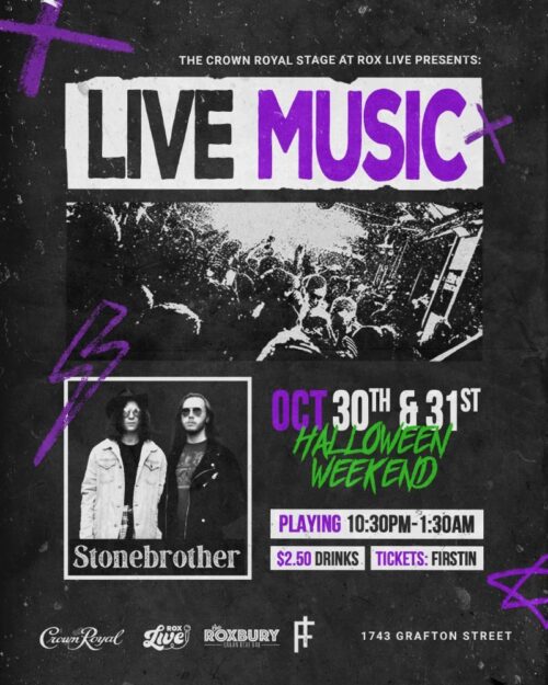 Stonebrother is bringing live music to the Crown Royal Stage at Rox Live for Halloween weekend! image